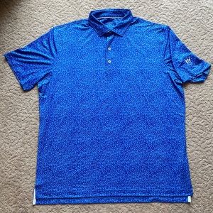 Johnnie-O XL call Polo blue with white flower print